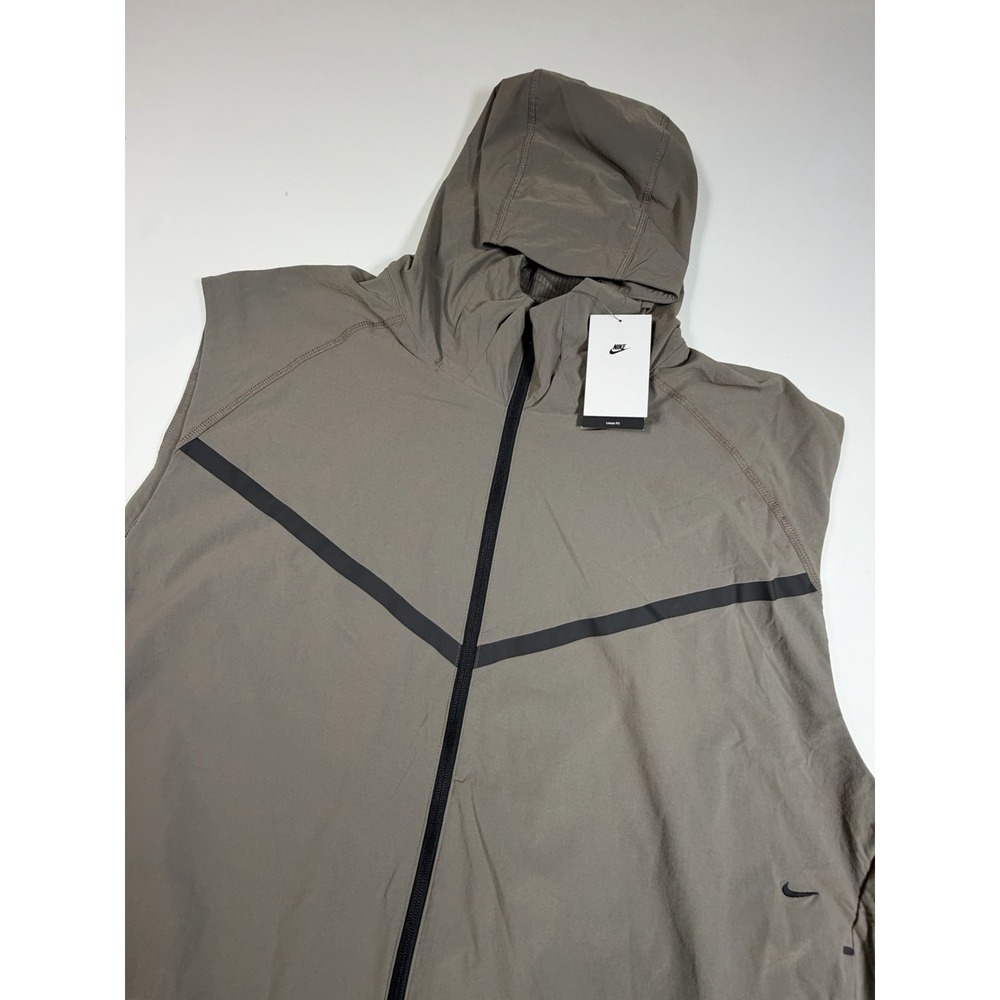 Nike Tech Men's Dri-FIT Woven Hoodie Windrunner Gilet Cave Stone 3XL HV0982-289
